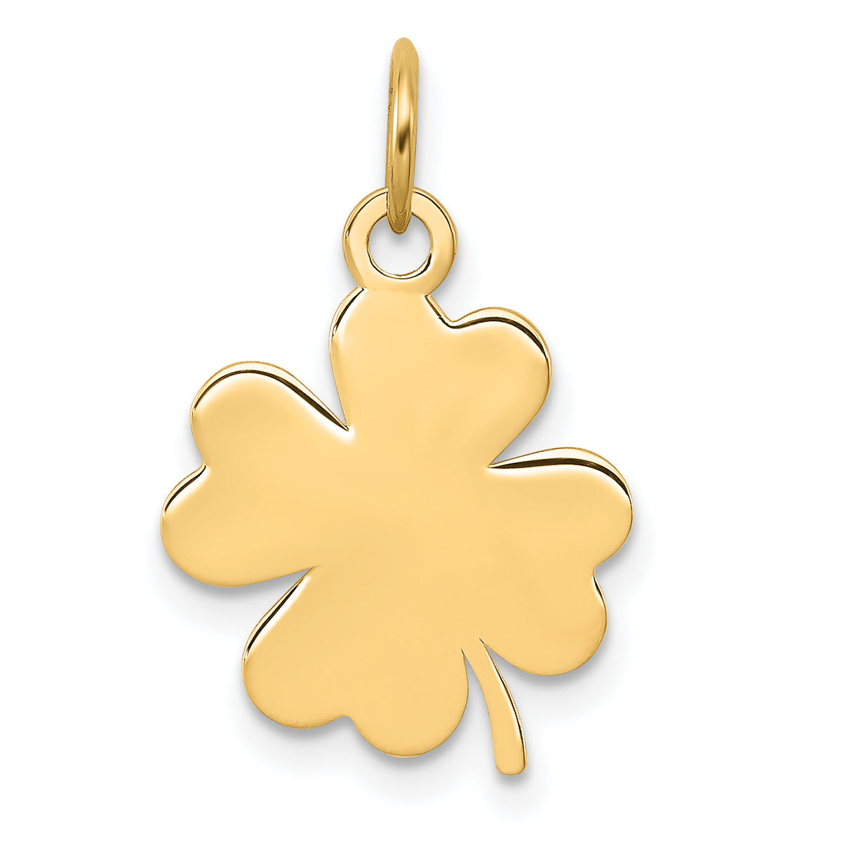 14K Plain .018 Gauge Engravable Clover Disc Charm