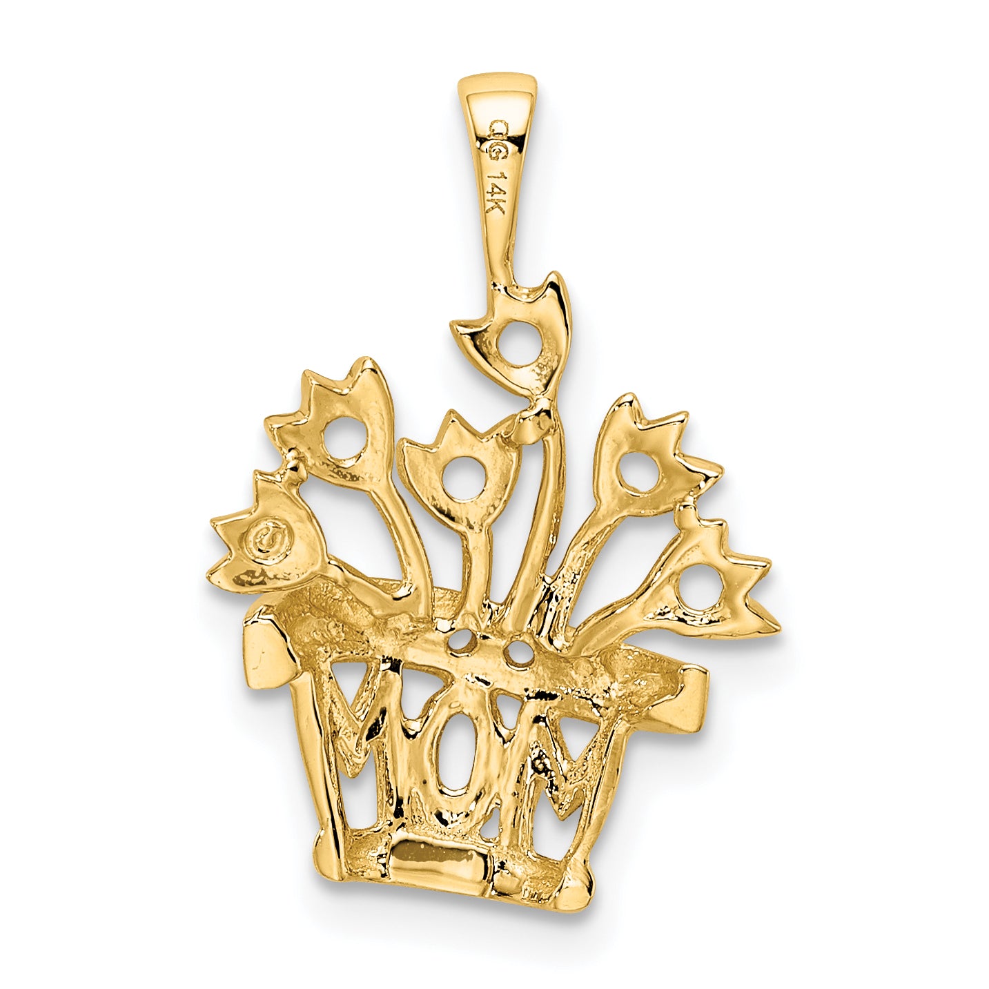 14k Genuine AA Diamond Mother's Pendant