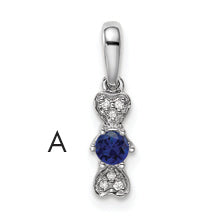 14K White Gold Family Jewelry Diamond Semi-Set Pendant