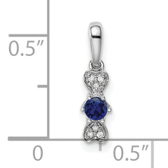 14K White Gold Family Jewelry Diamond Semi-Set Pendant