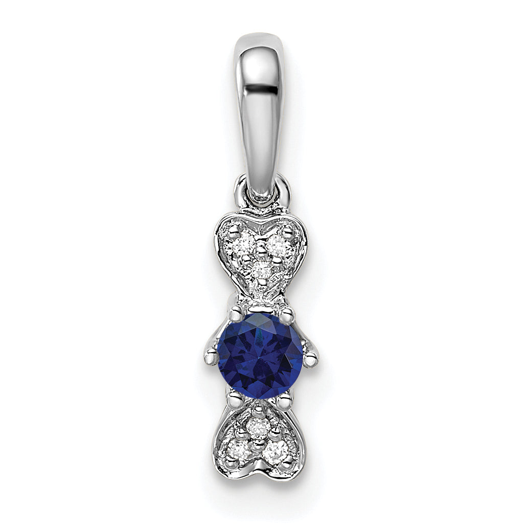 14K White Gold Family Jewelry Diamond Semi-Set Pendant