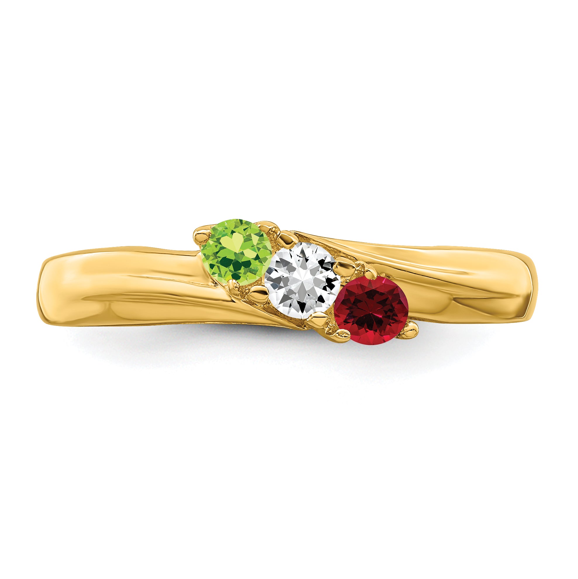 14k Genuine 3 Stone Mother's Ring