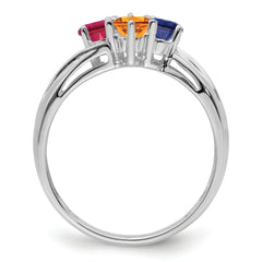 14k White Gold Family Jewelry Ring