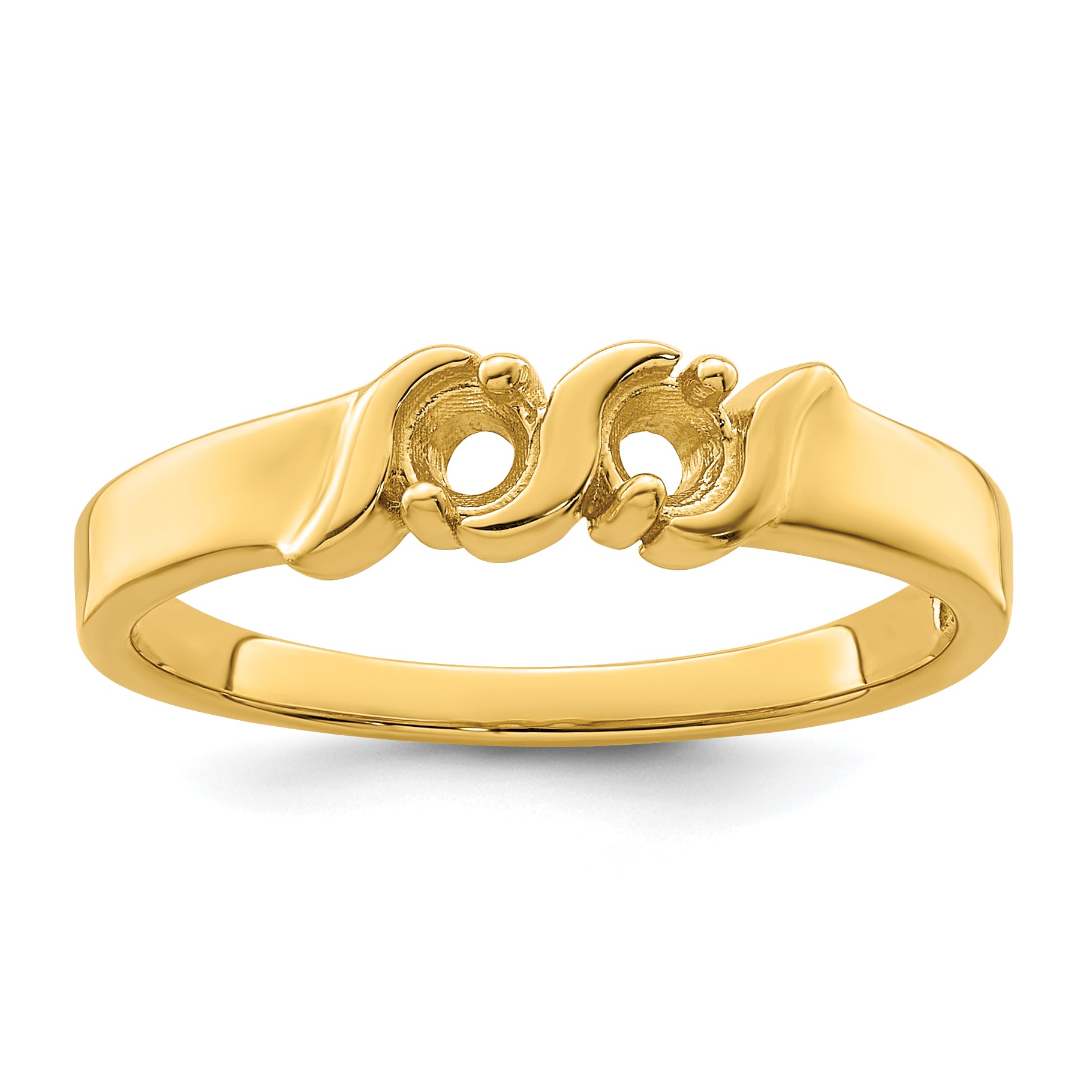 14k Genuine 2 Stone Mother's Ring