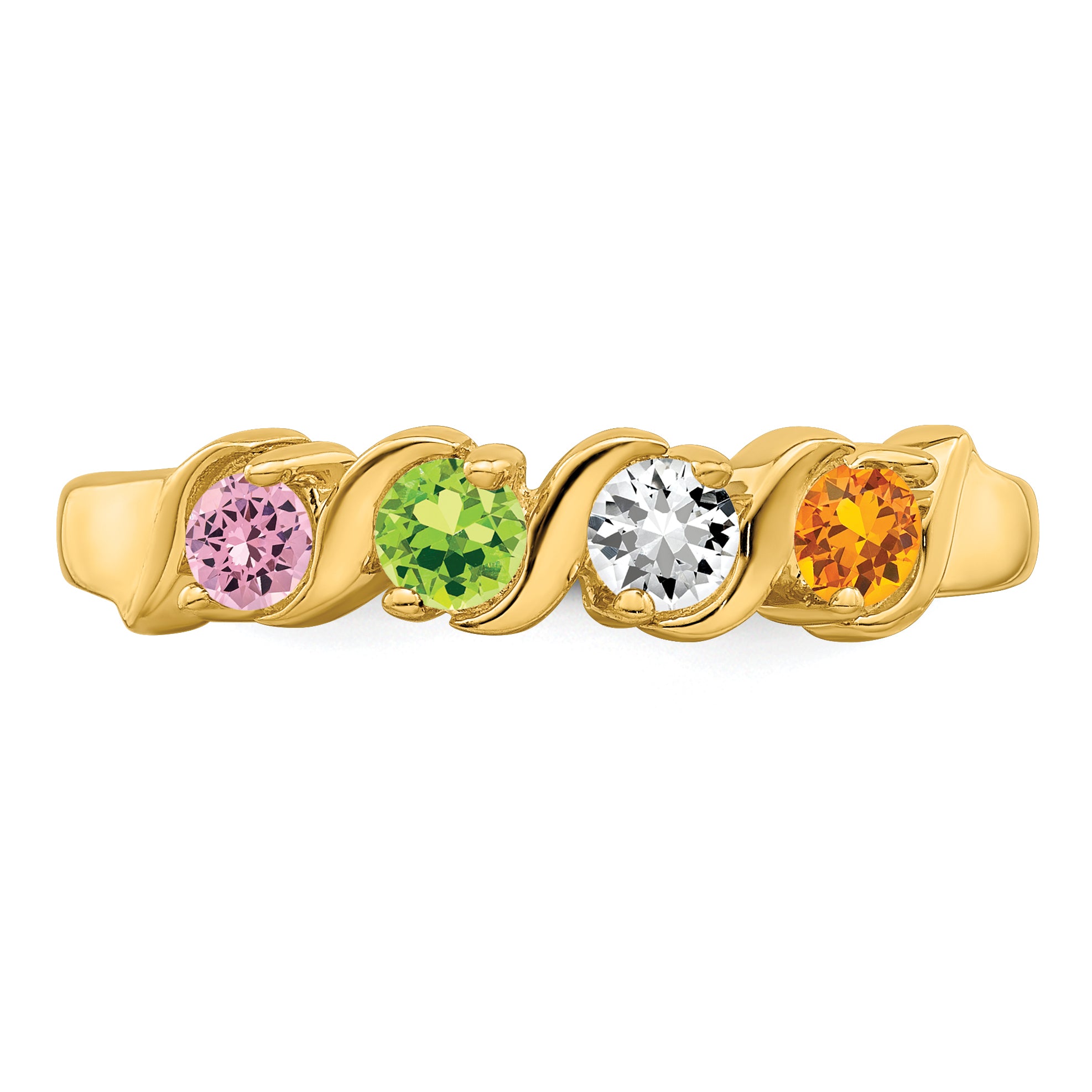 14k Genuine 4 Stone Mother's Ring