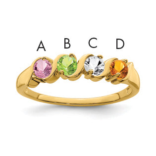 14k Synthetic Family Jewelry Ring