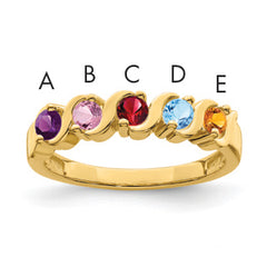 14k Synthetic Family Jewelry Ring