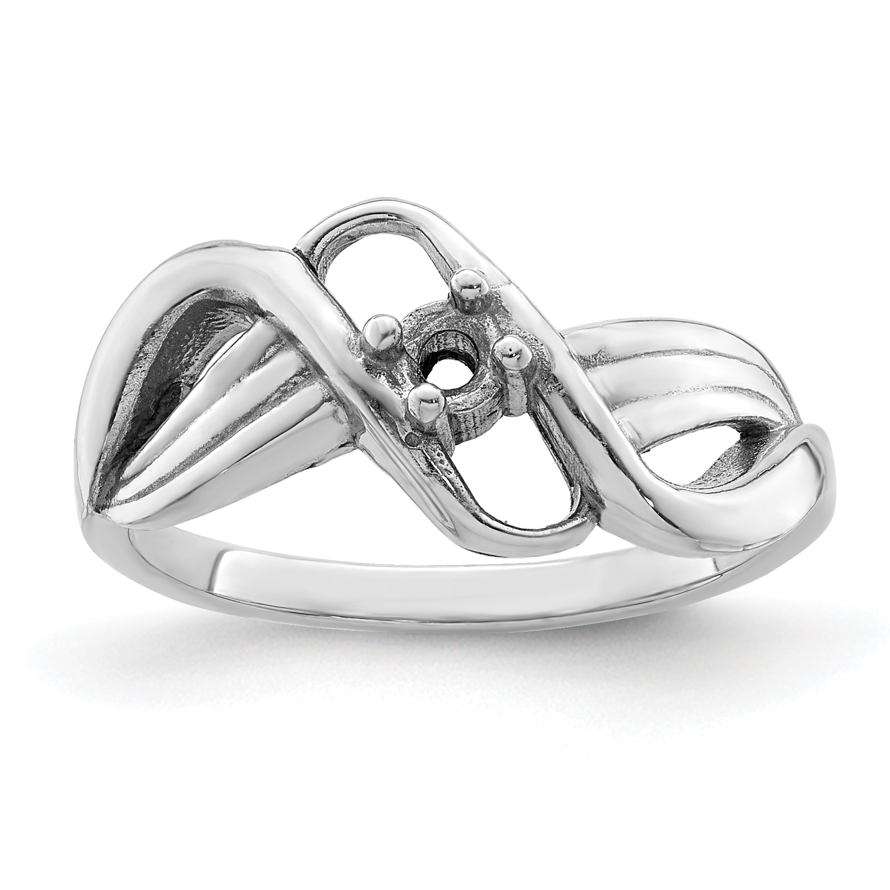 14k White Gold Genuine 1 Stone Mother's Ring