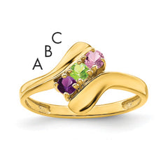 14k Synthetic Family Jewelry Ring