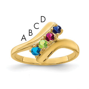 14k Synthetic Family Jewelry Ring