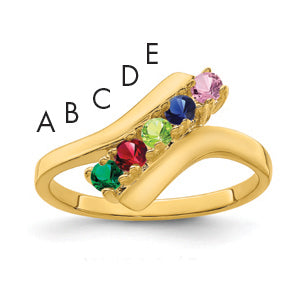 14k Synthetic Family Jewelry Ring