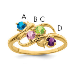 14k Synthetic Family Jewelry Ring