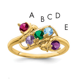 14k Synthetic Family Jewelry Ring