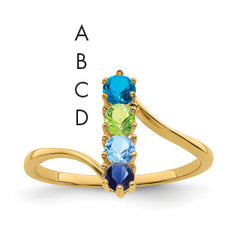 14k 3mm Synthetic Family Jewelry Ring