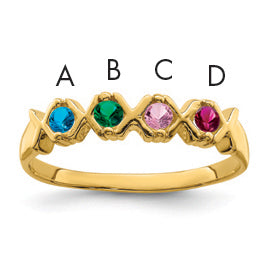 14k Synthetic Family Jewelry Ring