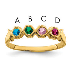 14k Synthetic Family Jewelry Ring