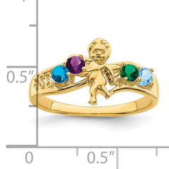 14k Genuine 4 Stone Mother's Ring