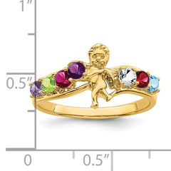 14k Genuine 7 Stone Mother's Ring