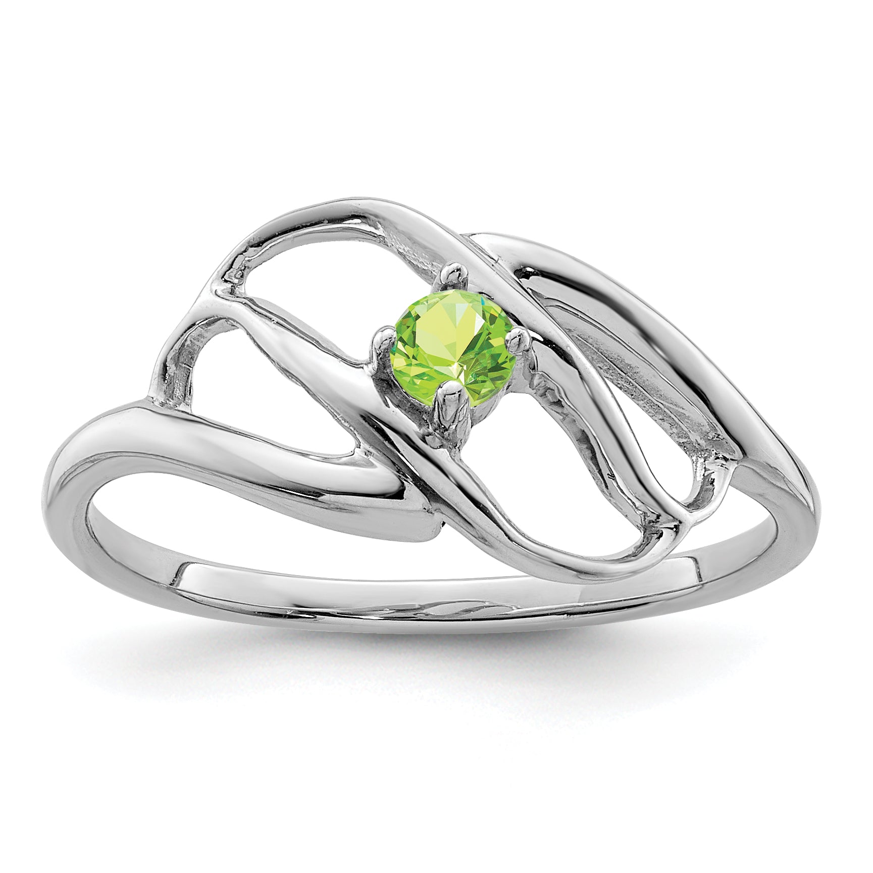 14k White Gold Synthetic Family Jewelry Ring