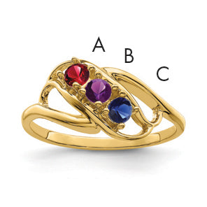 14k Synthetic Family Jewelry Ring