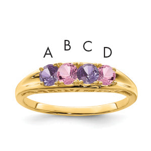 14k Synthetic Family Jewelry Ring