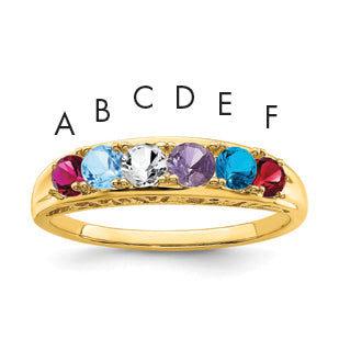 14k Synthetic Family Jewelry Ring