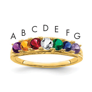 14k Synthetic Family Jewelry Ring