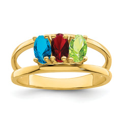 14k Genuine 3 Stone Mother's Ring