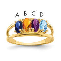 14k Synthetic Family Jewelry Ring