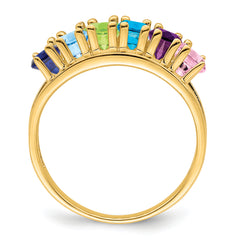 14k Genuine 6 Stone Mother's Ring