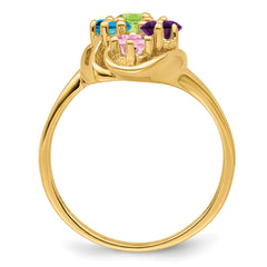 14k Genuine 6 Stone Mother's Ring