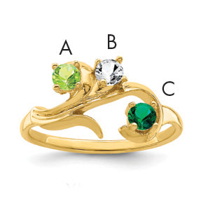 14k Synthetic Family Jewelry Ring