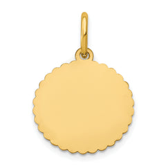 14k Scalloped Round Disc with Name Charm