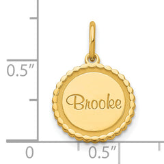 14k Scalloped Round Disc with Name Charm