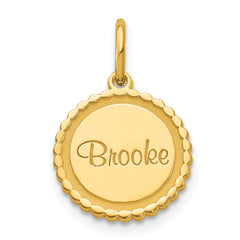 14k Scalloped Round Disc with Name Charm