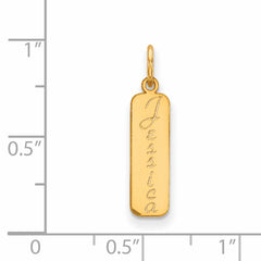 14K Vertical Script Font Name Bar Charm