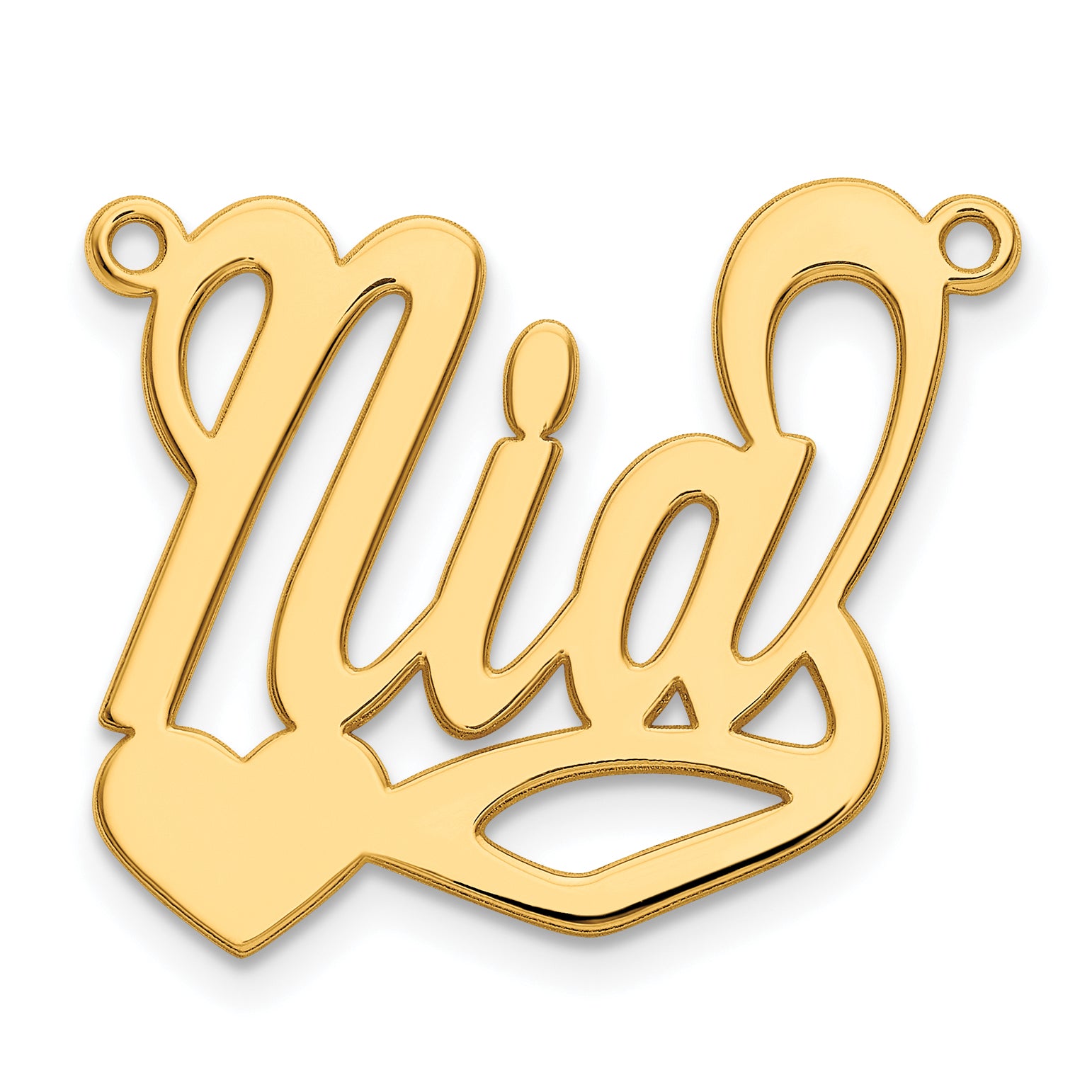 14K Polished Heart Name Plate