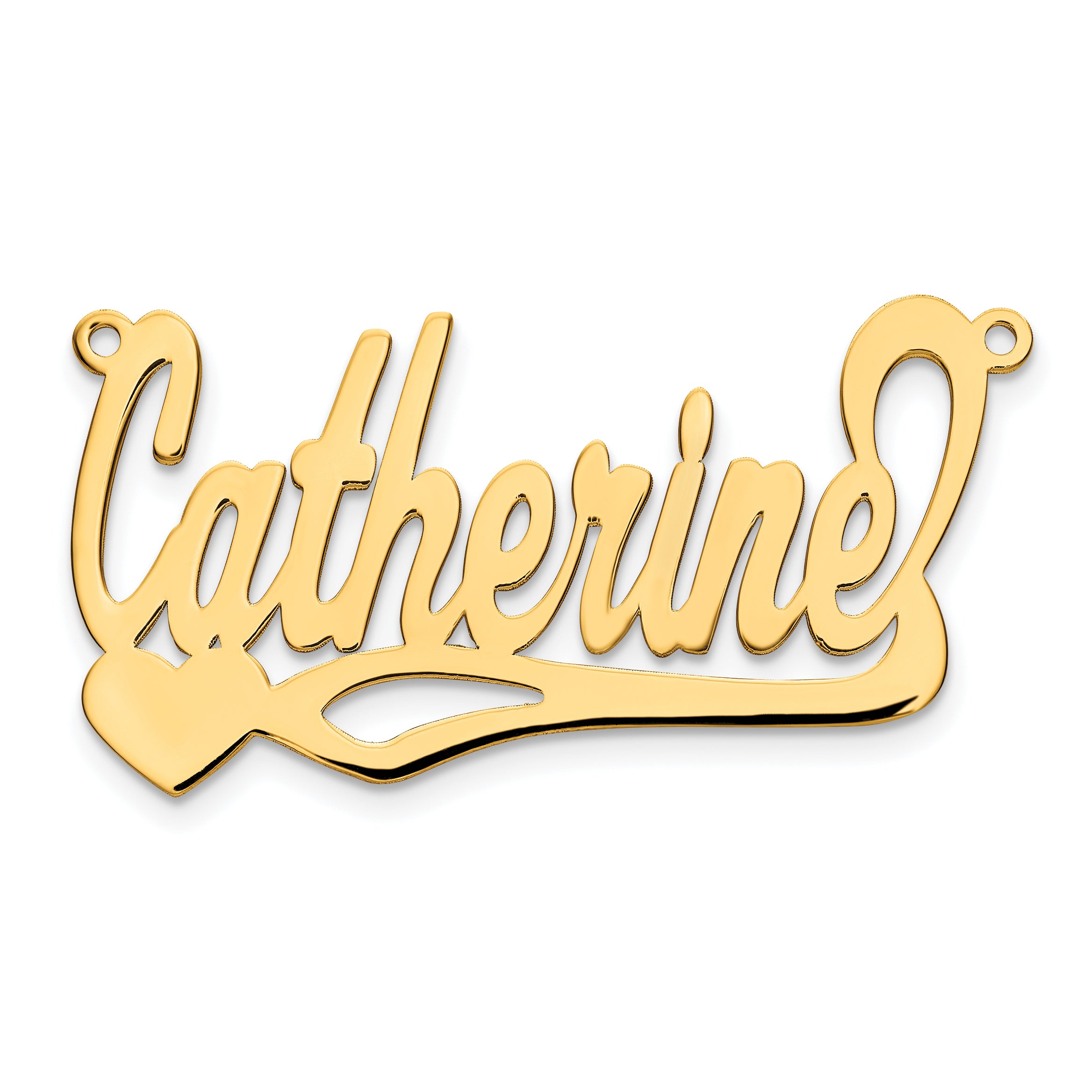 14K Polished Heart Name Plate