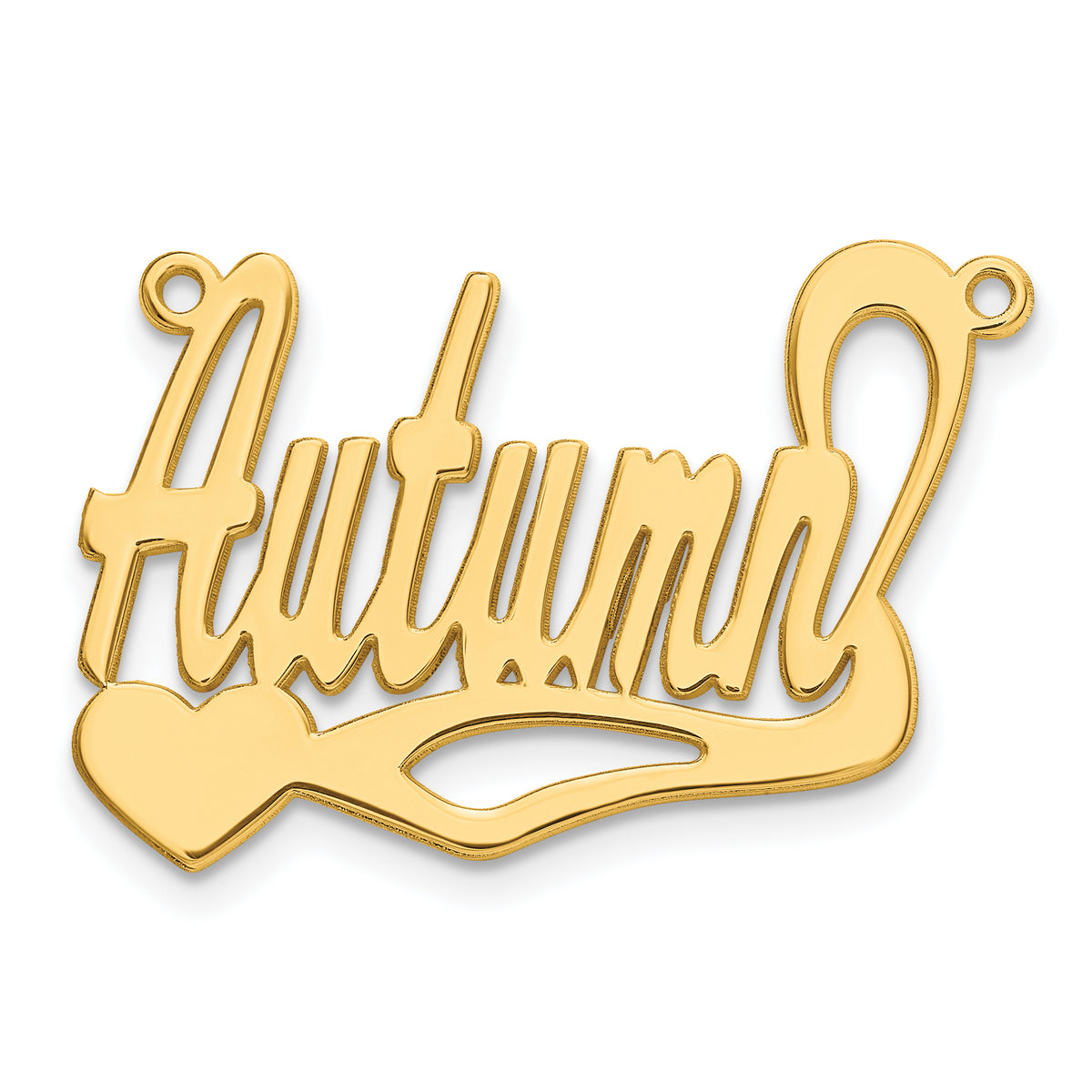 14K Polished Heart Name Plate