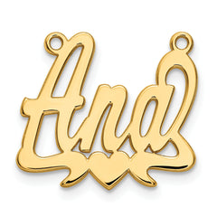 14K Polished Heart Name Plate