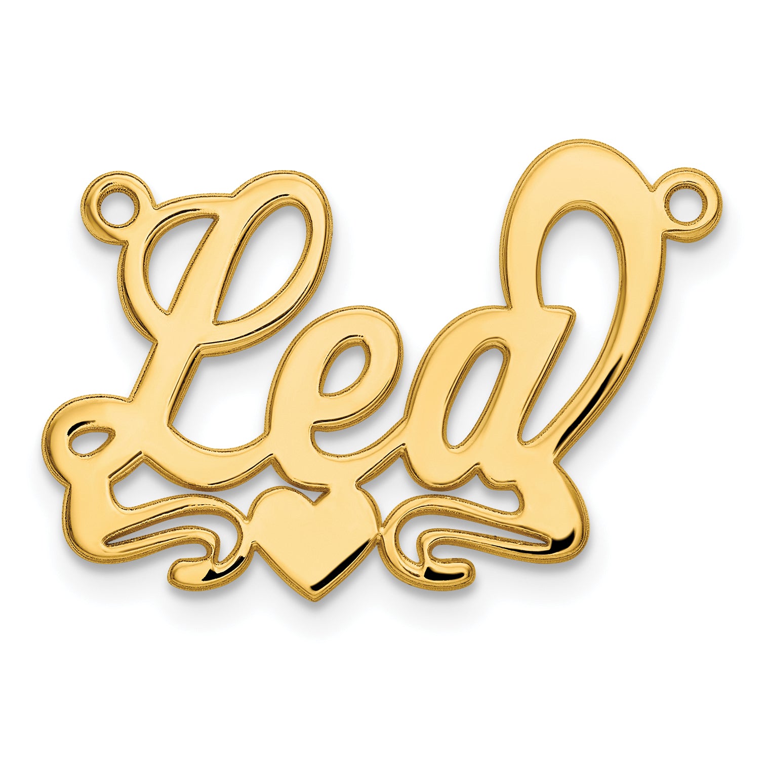 14K Polished Heart Name Plate