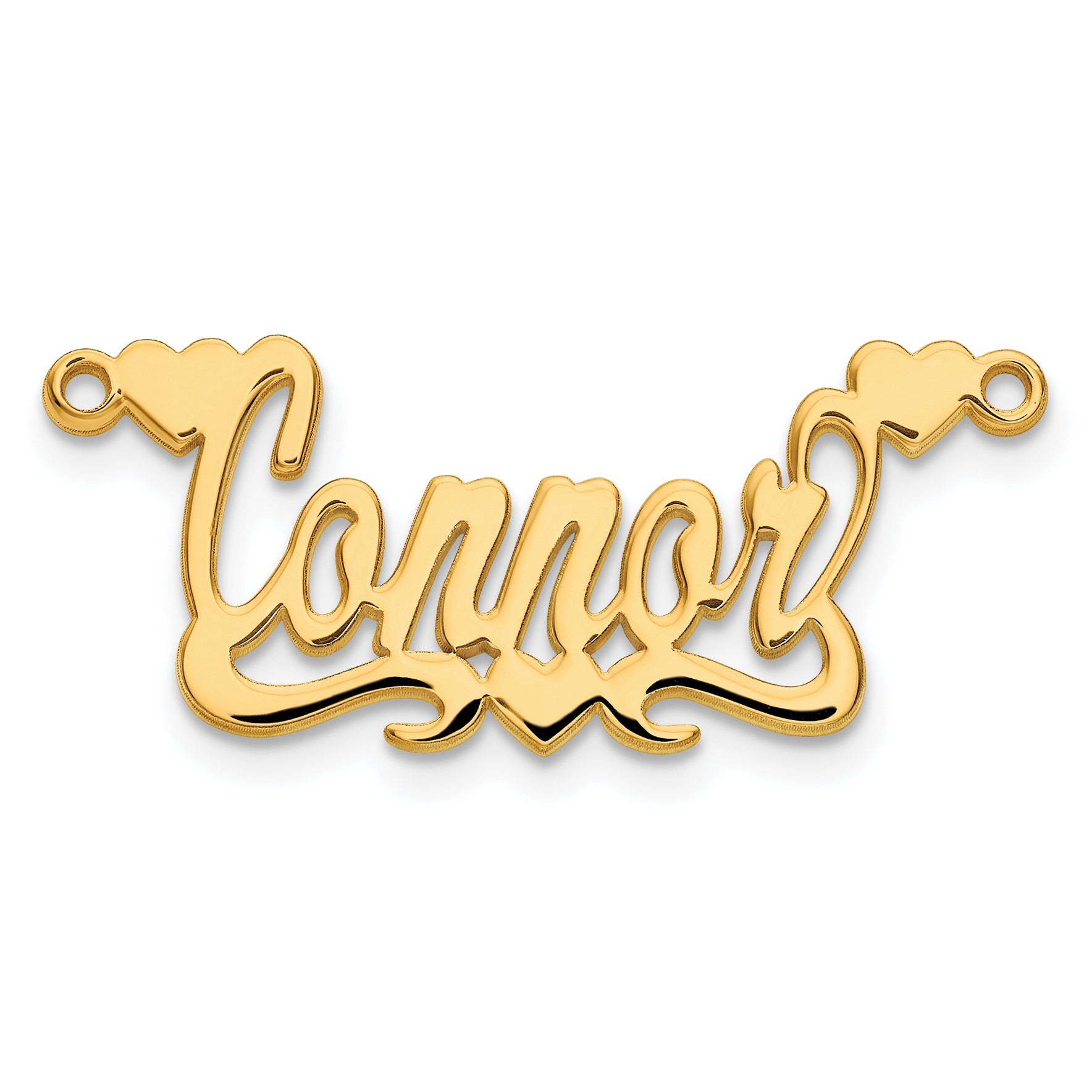 14K Polished Hearts Name Plate