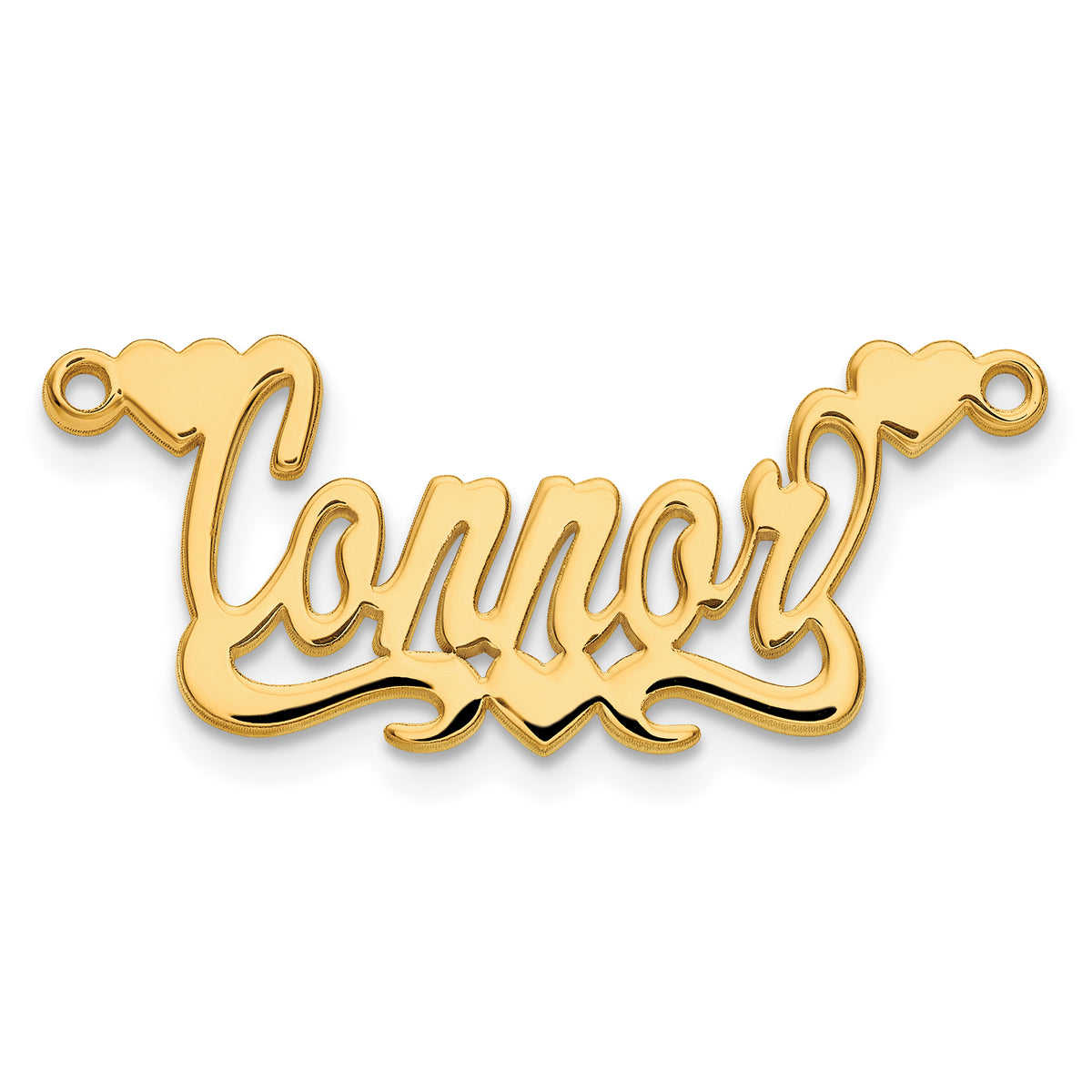 14K Polished Hearts Name Plate