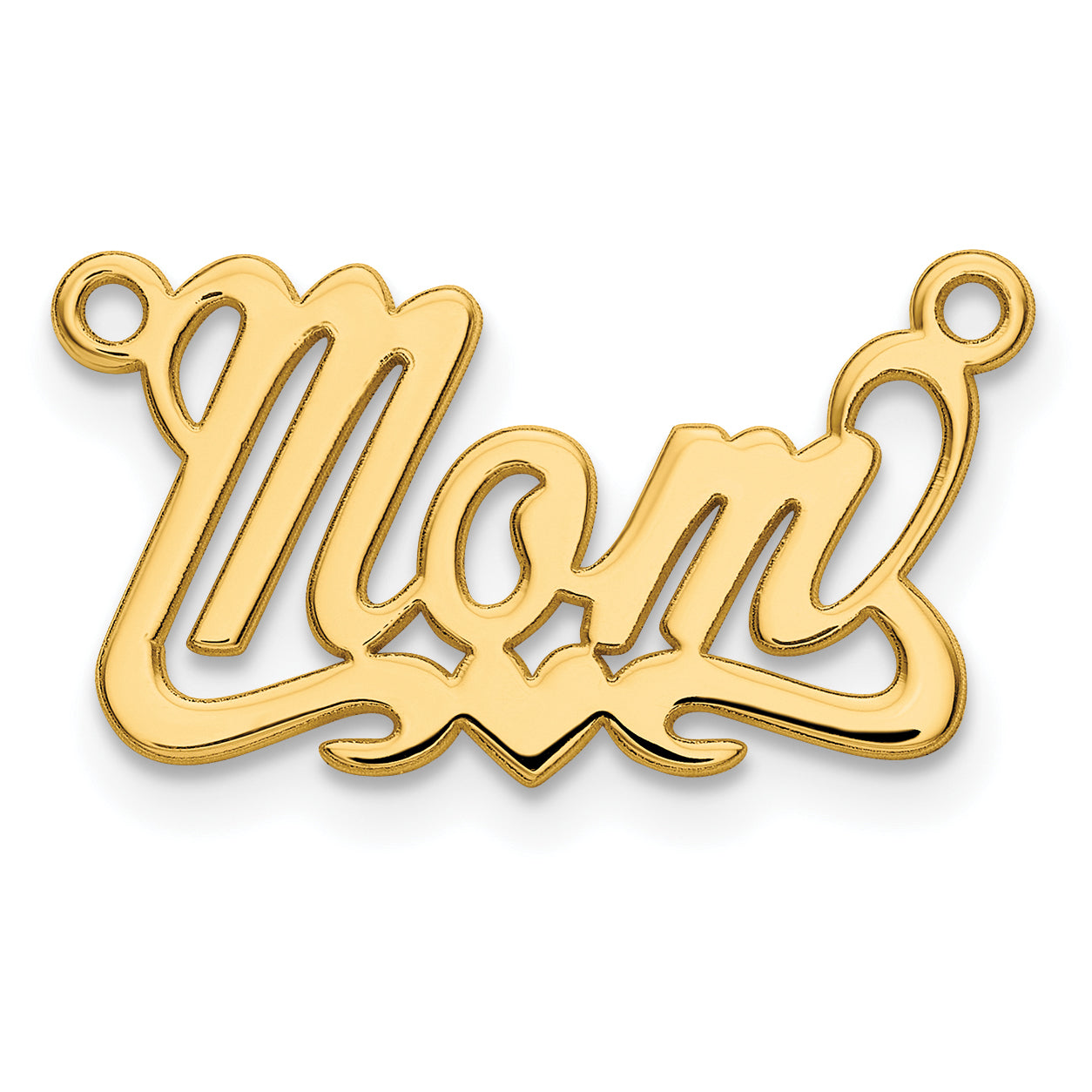 14K Polished Heart Name Plate