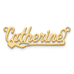 14K Polished Heart Name Plate