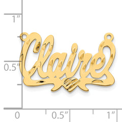 14K Diamond-cut Heart Name Plate