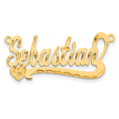 14K Diamond-cut Heart Name Plate