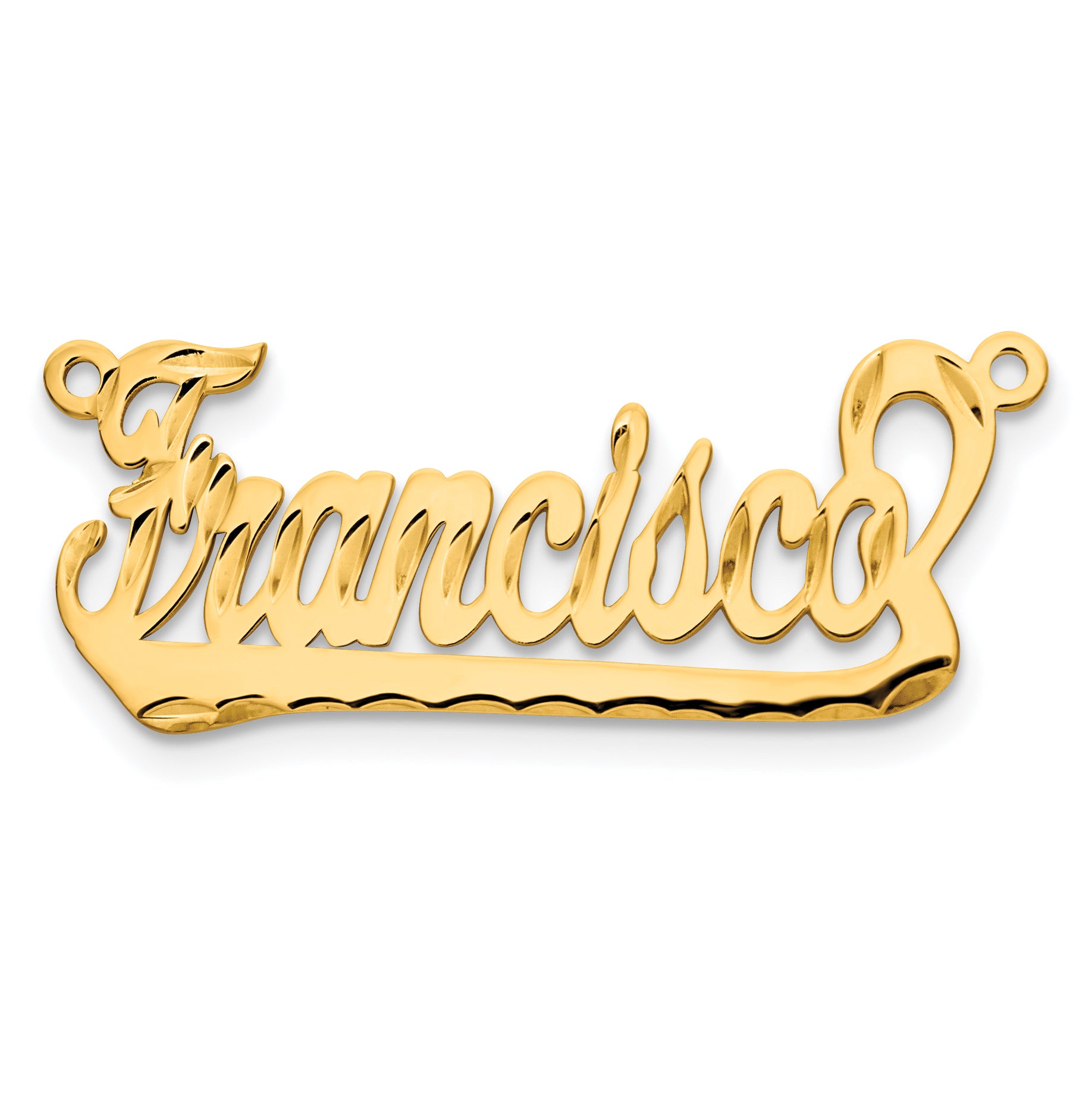 14K Diamond-cut Name Plate