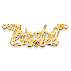 14K Diamond-cut Hearts Name Plate