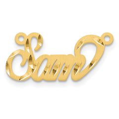 14K Satin Diamond-cut Name Plate